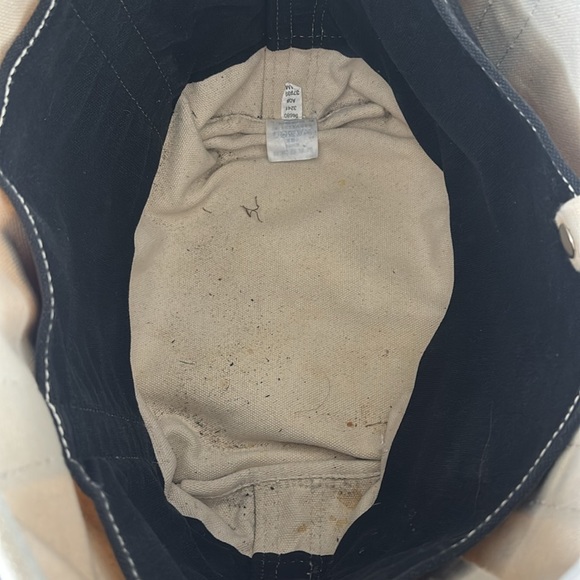 Lands' End Black and Cream Tote Bag with Sturdy Handles - Picture 9 of 10